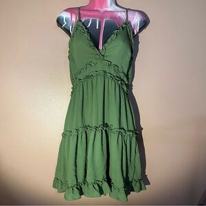 Inspired Hearts • Size Small • Green • Ruffle Dress